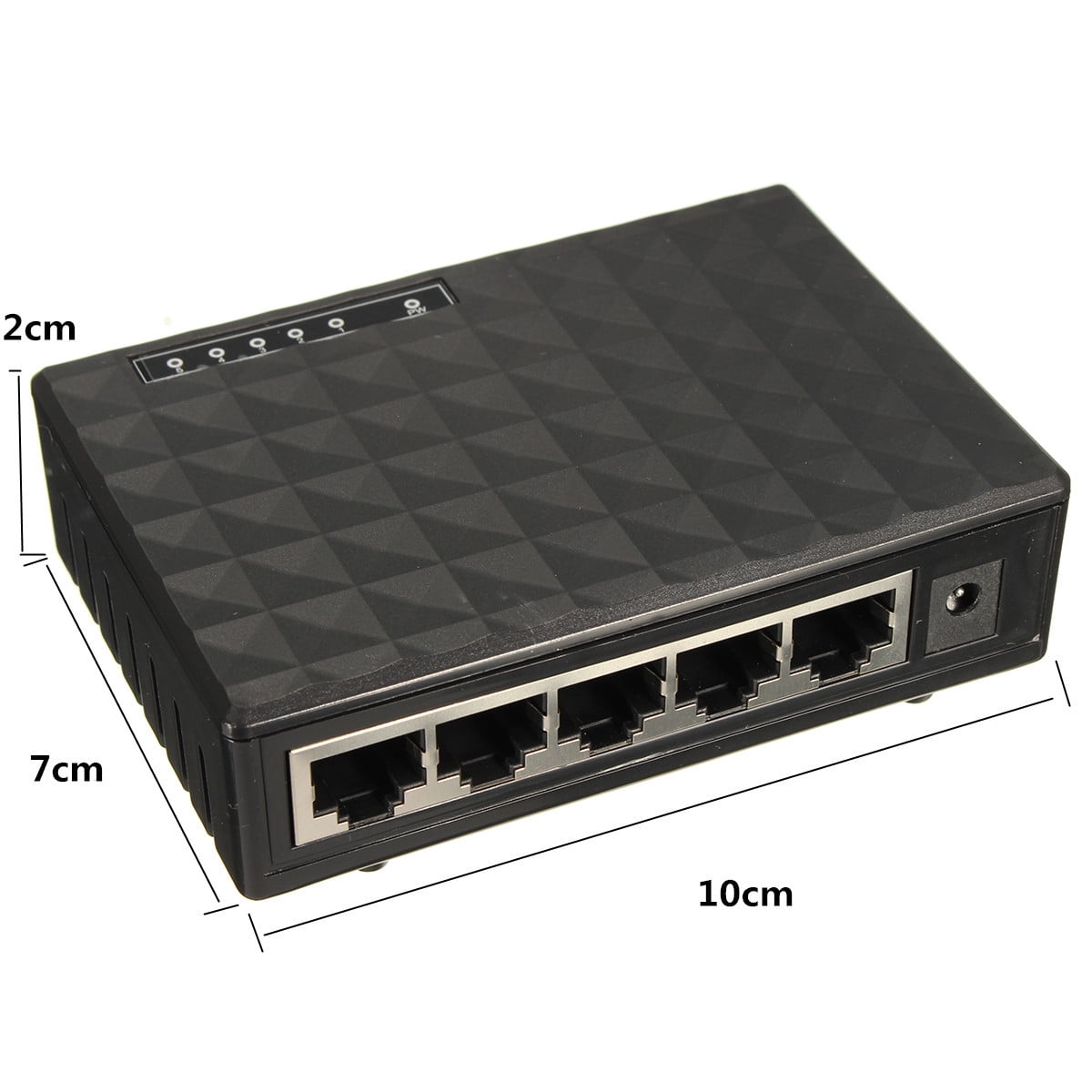 Upgraded 5 Port 10/100/1000Mbps Fast Ethernet LAN Desktop RJ45 Network Switch Hub Metal Desktop Switch with Power Adapter