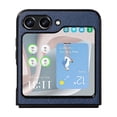 thumbnail image 6 of Allytechgroup Slim Fit Phone Case for Samsung Galaxy Z Flip5, Hard PC PU Leather Back Cover Anti-Scratch Drop Protection Shockproof Case Cover for Galaxy Z Flip 5, Darkblue, 6 of 10