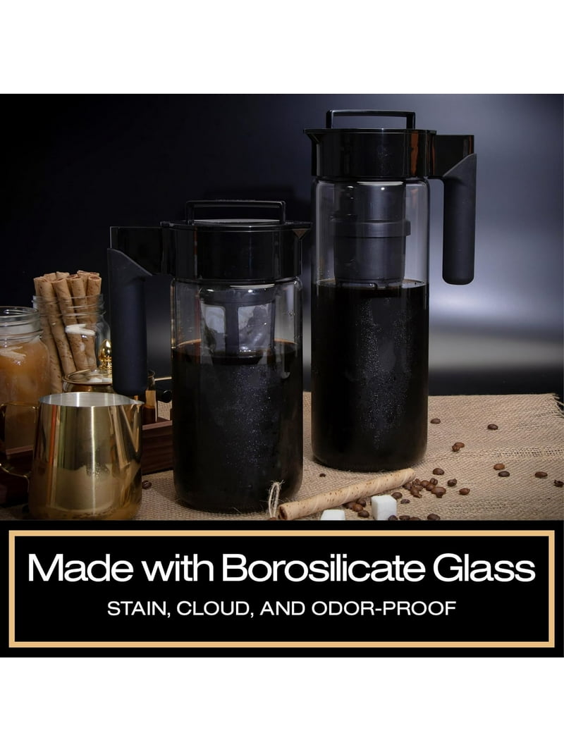 Takeya, Glass Cold Brew Coffee Maker, 1 Qt, Airtight Pitcher