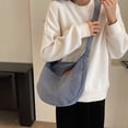 thumbnail image 2 of Bolso Bandolera Pana para Mujer Bolso Compras Informal Media (gris), 2 of 9