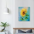 thumbnail image 3 of Sunflower Oil Painting Printed on Canvas Yellow Blossom Flowers Picture,for Bathroom Living Room Kitchen Home Decor,16x20 Inch No Frame, 3 of 4