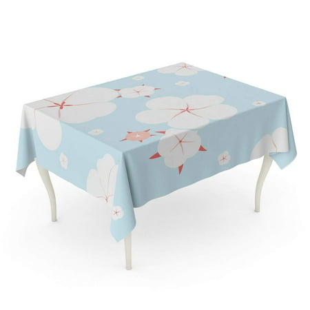 

KDAGR Pattern Tender of The Flowers Blue Abstract Floral Beauty Tablecloth Table Desk Cover Home Party Decor 52x70 inch
