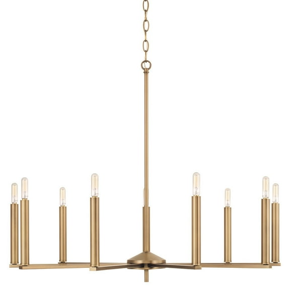 Capital Lighting 448691 Portman 9 Light 34" Wide Candle Style Chandelier - Brass
