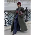 thumbnail image 4 of Women's Fashion Striped Coat Casual Comfortable Retro Street Style Autumn Winter Long Sleeve Lapel Double Breasted Outerwear, 4 of 9