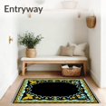 thumbnail image 3 of ODIKA 4' x 6' Machine Washable Non-Slip Area Rug, Art Nouveau Butterfly High Traffic Rug, Black, 472824, 3 of 7