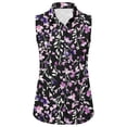 thumbnail image 3 of Hrsba Sleeveless Button Down Shirts for Women Print Lapel Neck Button Front Casual Soft Breathable Work Tops for Women, 3 of 6