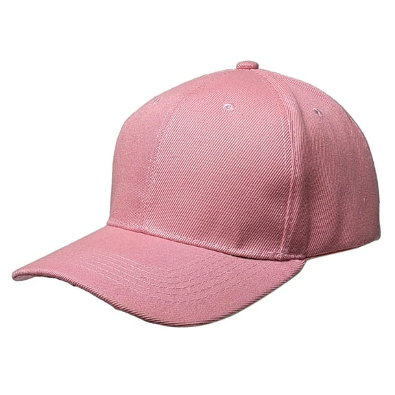 Light Pink Curved Visor Blank Baseball Cap Adjustable Size Unisex