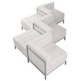 thumbnail image 3 of Emma + Oliver White LeatherSoft 5 Piece Chair & Ottoman Set, 3 of 4