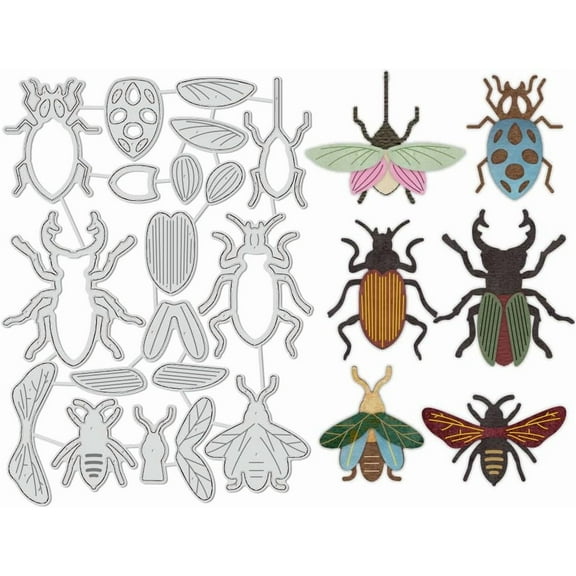 Ladybug Metal Cutting Dies Stencils Bee and Wings Die Cuts Embossing Tool Metal Templates for DIY Crafts Scrapbooking Photo Album Card Embossing