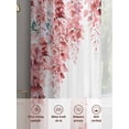 thumbnail image 5 of Red Wisteria Sheer Curtains 45 Inch Length 2 Panels Set, Sprinng Summer Pastoral Flowers Botanical Voile Window Treatment Rod Pocket Small Kitchen Curtains Drapes for Bedroom 52"x45"x2, 5 of 7
