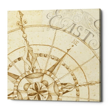 Epic Graffiti  'Coast to Coast Sepia III' by Daphne Brissonnet, Giclee Canvas Wall Art, 12"x12" 12" x 12"