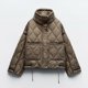 thumbnail image 5 of Chaqueta acolchada ligera con cuello levantado para mujer, abrigo con cremallera, Parka acolchada corta de algodón, ajuste suelto, Otoño e Invierno, 5 of 5