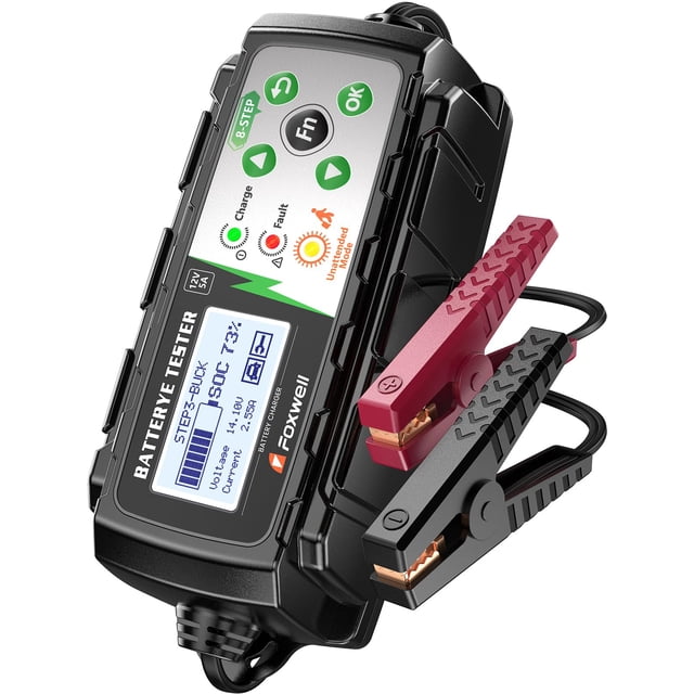Cargador de Baterías FOXWELL BC521 12V 5A 4 en 1 con Probador Inteligente