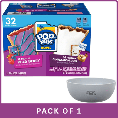 Pop‑Tarts Frosted Variety Pack (32‑Count)- With Olive White Bowl By OMA