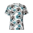 thumbnail image 4 of Vsdgher Watercolor Sunflower Print Men's Dry Fit Mesh Athletic Shirts Moisture Wicking Tennis T-Shirt Tops, 4 of 9