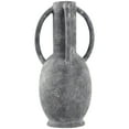 thumbnail image 6 of DecMode 15" Textured Whitewashed Gray Ceramic Vase with 4 Handles, 6 of 9