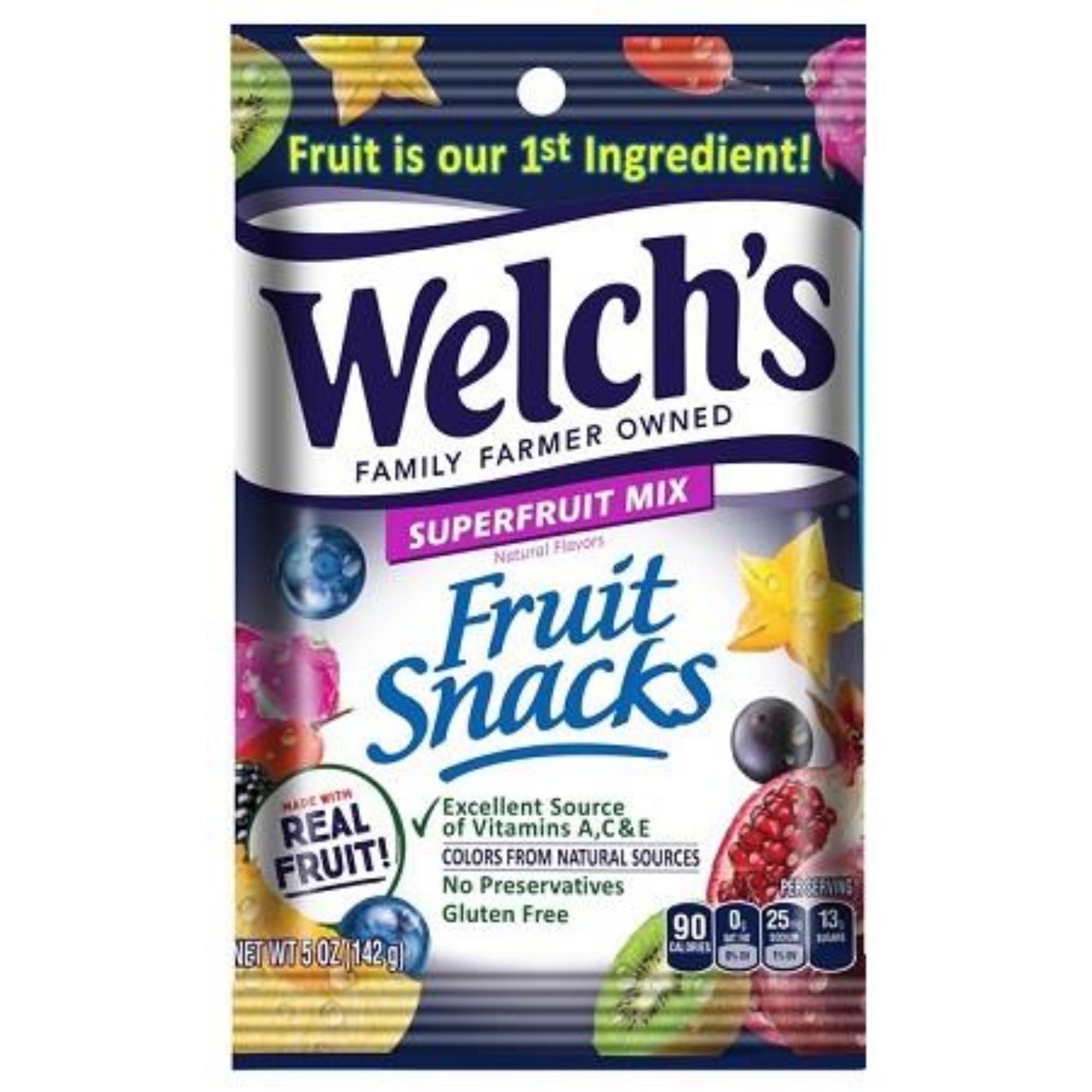 Welch’s Fruit Snacks Superfruit Mix – 12 Pack, 5 oz Bags, Made with Real Fruit, Gluten Free