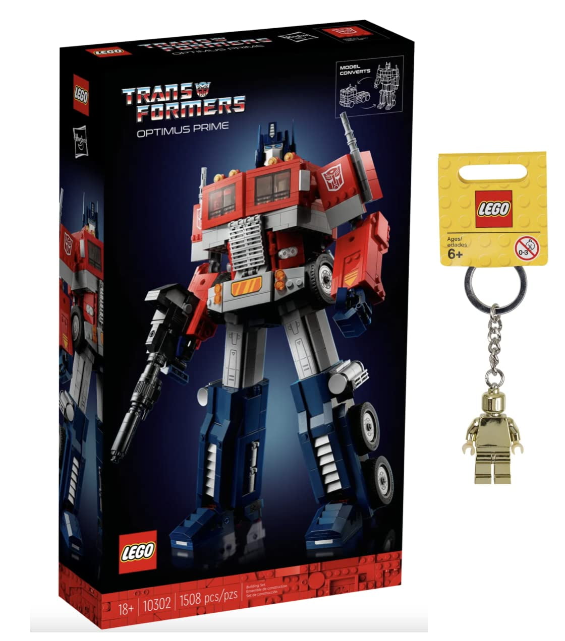 Lego Transformers Optimus Prime Premium Building Set 10302 Gold Mini Figure Keychain LEGO Walmart en linea