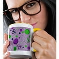 thumbnail image 2 of 3drose, Sewing Love Print Purple, 15oz Two-tone Yellow Mug, 2 of 6
