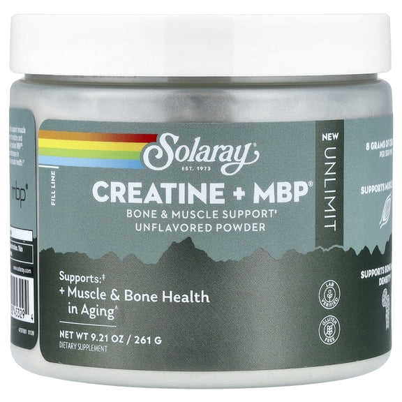 Solaray Unlimit, Creatine MBP® Powder, Unflavored, 9.21 oz (261 g)