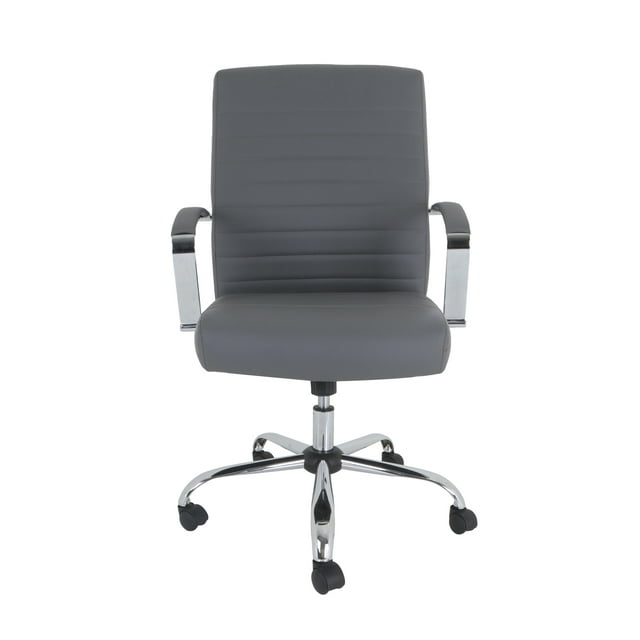 Grand&Eight Chaise de Direction en Cuir Drake - Gris
