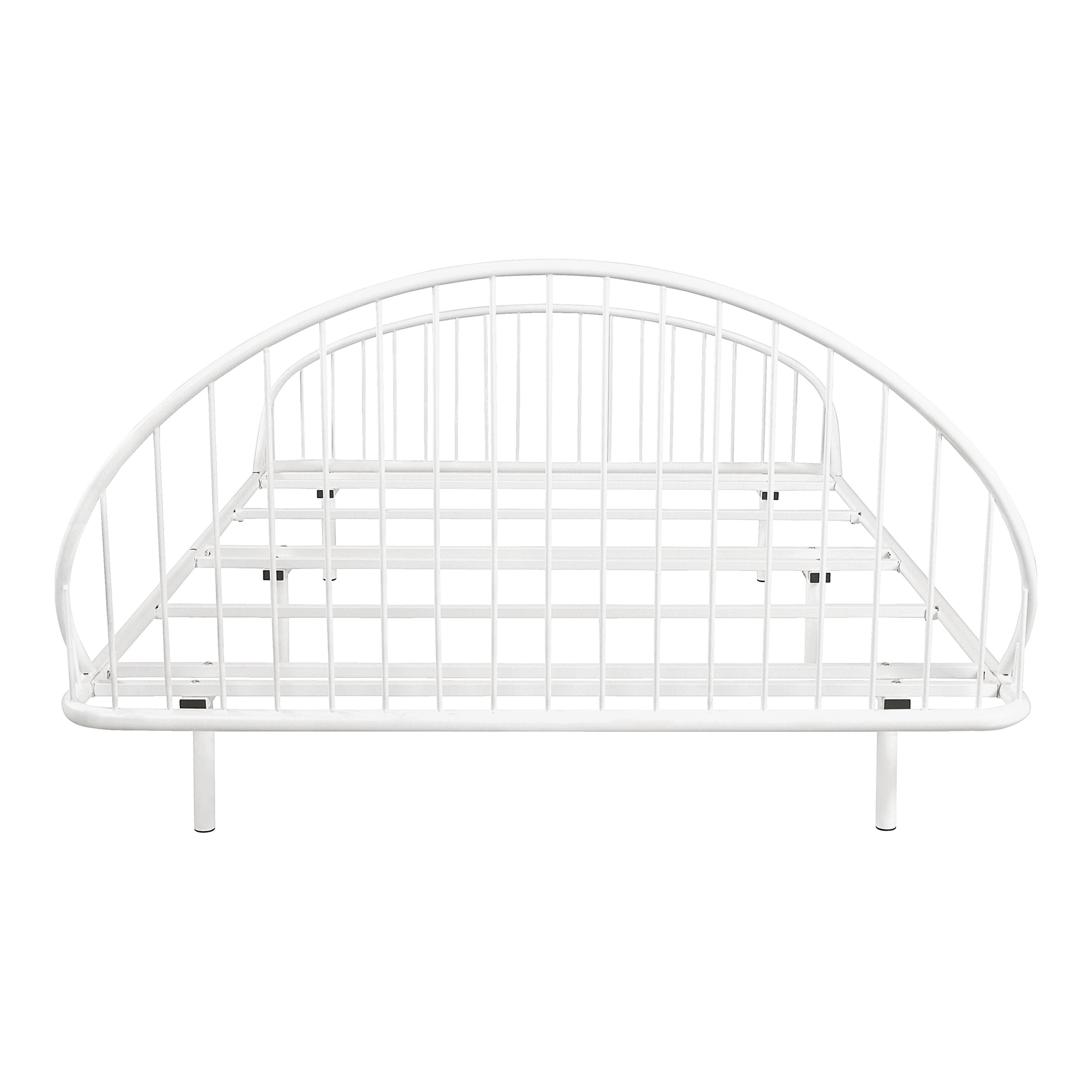Furniture of America Arno Full Metal Panel Bed with Sand Power Coating, White
