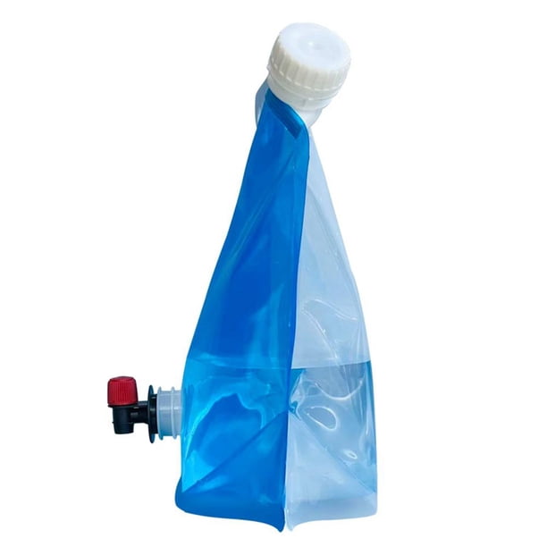 Bolsa de agua plegable para acampar, contenedor de agua sin fugas con bolsa para grifo (10L)