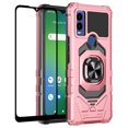 thumbnail image 1 of Compatible for Cricket Innovate E 5G Case w/Tempered Glass Screen Protector [Military Grade] Ring Car Mount Kickstand Shockproof Hard Phone Case - Rose Gold, 1 of 7