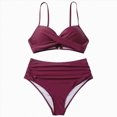 thumbnail image 5 of HCNTES Thong Bikini Sets for Women - Brazilian Micro String Bikinis Sexy Two Piece Swimsuit Triangle Top Halter Bathing Suits(Wine,XXL), 5 of 8