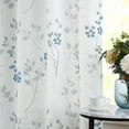 thumbnail image 4 of Floral Linen Semi Sheer Curtains 108 Inches Long 2 Panels for Living Room Bedroom Blue Grey Farmhouse Flower Patterned Light Filtering Textured Rod Pocket Window Treatments Drapes, 50x108, 4 of 9