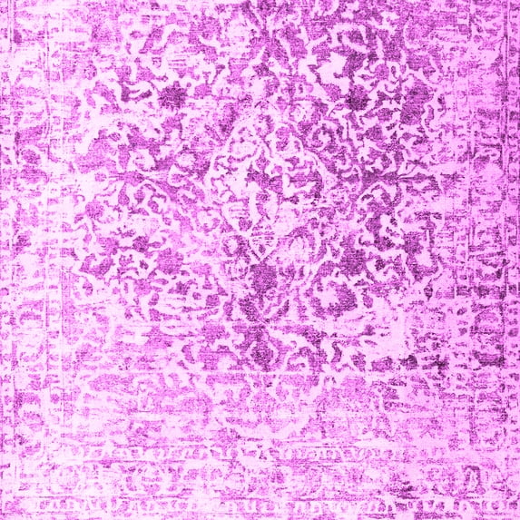 Ahgly Company Indoor Square Abstract Pink Contemporary Area Rugs, 5' Square