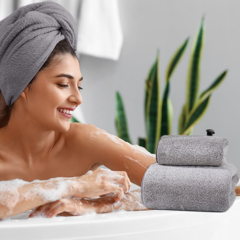 Microfiber Hair Towel Wrap Set Super Soft Quick Dry Anti Frizz Turban AMZFit Large Microfiber Hair Towel Wrap for Women - Super  main image 4