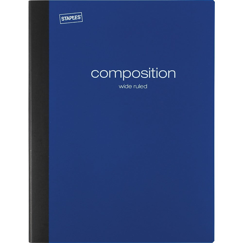 Staples Poly Composition Notebook Blue Wide Ruled 93/4" x 71/2" Each