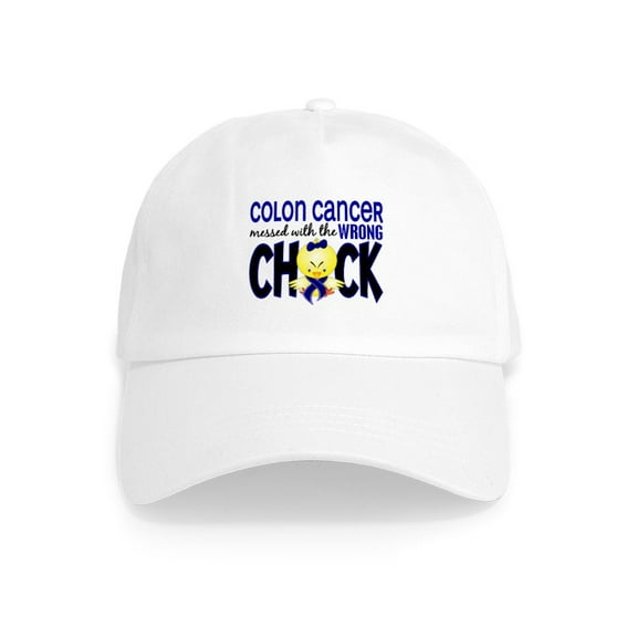 CafePress - Colon Cancer Messed With Wrong Chick Cap - Adjustable 100% Brushed Unisex Casual Cotton Baseball Cap, Beige, 1