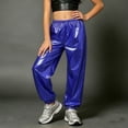 thumbnail image 5 of QSXADF Kid's Hip Hop Dance Jogger Pants Metallic Shiny Loose Elastic Waist Cool Children Outdoor Pants, 5 of 6