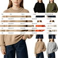 thumbnail image 4 of AUDeals Boys Girls Sweater, Toddler Kids Waffle Knit Crewneck Pullover, Casual Loose Fit Chunky Texture Knitted Sweater for Boys Girls (Grey, 13-14 Years), 4 of 4