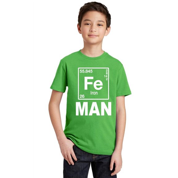 P&B Fe (Iron) Man Element Youth T-shirt, Green, L