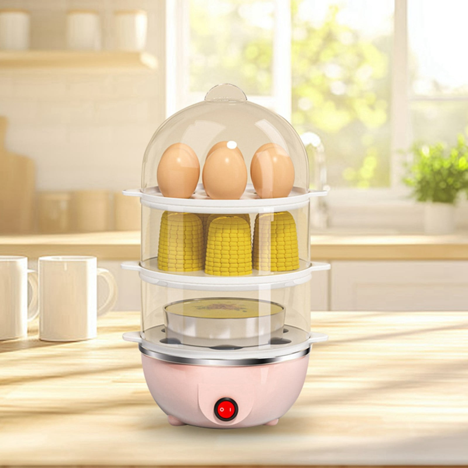 LLDYYDS Electric Egg Cooker Boiler Maker Soft, Medium or Hard Boil, Egg Capacity Two Layer Egg Maker,Egg Steamer,With Automatic Shut