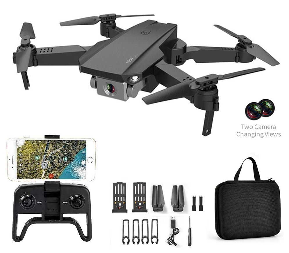 Headless Mode One Key Return Foldable Drone with 4K UHD Dual Camera Altitude Hold GPS Aerial Photography Drone with WiFi FPV Live Video Suitable for Beginners Kids Adults 2 Modular Batteries