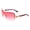 Gold Pink Tort (Pink), variant on Womens Designer Style Sunglasses Semi-rimless Shield UV400 Gunmetal Black, Black