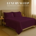 thumbnail image 4 of Sacred Thread Rayon Derived from Bamboo Sheets Twin Size, 18'' Deep Pocket Cooling Sheets for Hot Sleepers, 4 PC Cooling Sheets (Twin Size) (Eggplant), 4 of 9
