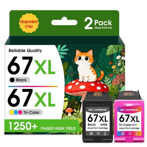 Cartuchos de Tinta de Repuesto 67XL Negro y Tricolor para Impresoras HP