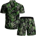 thumbnail image 4 of Summer Savings Clearance! Edvintorg Summer Men's Hawaiian Suit Short Sleeve Printed Button Shirt Beach Shorts Sets Street Casual Men's Suit 2 Pieces Men Clothing, 4 of 7