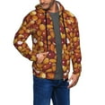 thumbnail image 2 of Goofa Almond Nuts Pattern Mens Full-zip Hoodie, Zip-up Pullover Hooded Sweatshirt, Kangaroo Pocket Hoodie Ideal for Daily Wear, Travel, and Home-Small, 2 of 5