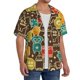 thumbnail image 2 of Balery Robot and Monsters Camisa Casual de Manga Corta con Botones para Hombre, Texturizada, Estilo Cubano, para Playa, Verano-Medium, 2 of 5