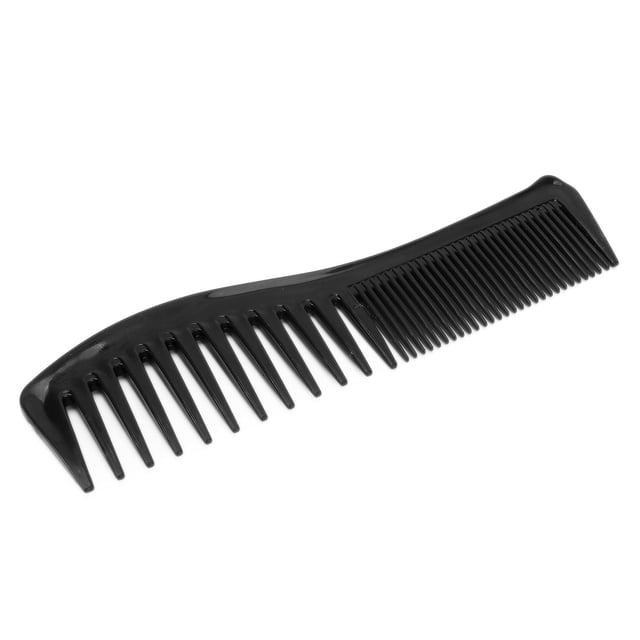 Peine desenredante Peine de plástico de dientes anchos Durable para uso en salón para el hogar (negro)