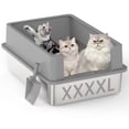thumbnail image 1 of Arenero de Acero Inoxidable TIUUBT XXL Extragrande con Tapa Alta para Gatos Grandes y Hogares con Va, 1 of 7