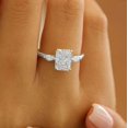 thumbnail image 2 of solitaire jewels 2.5CT Radiant Moissanite with Side Marquise 3 stone Engagement Ring For Women, 10K White Gold, 2 of 4