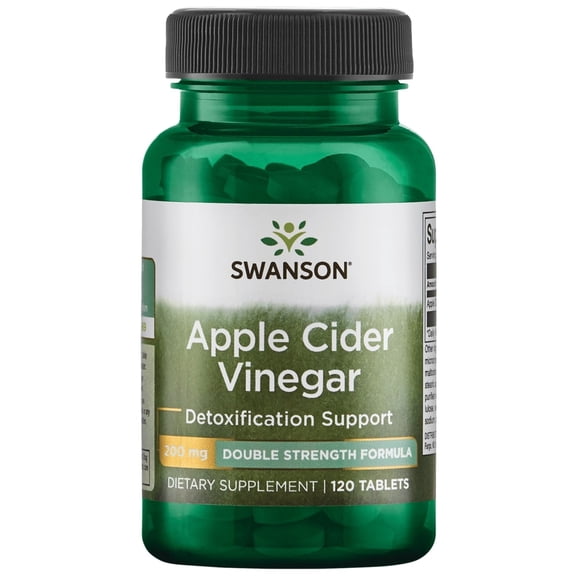 Swanson Apple Cider Vinegar - Double Strength 200 mg 120 Tablets