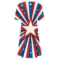 thumbnail image 5 of Frostluinai Womens Summer Dresses USA Stars Stripes Dresses Short Sleeve Crew Neck Knee Length Dress 4th of July Beach Party Shirt Dresses, 5 of 5
